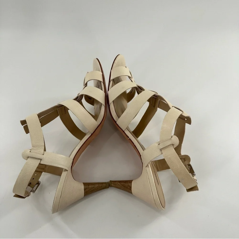 Via Spiga womens heels size 7.5 bone cream leather coastal granny